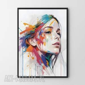 plakat twarz portret abstrakcja kolor - format 30x40 cm