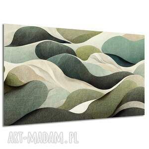 Obraz na ścianę ABSTRAKCJA 52 zielone fale 120x80, płótno