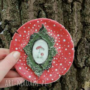 ceramika talerzyk muchomor świąteczny talerz, leśne dekoracje