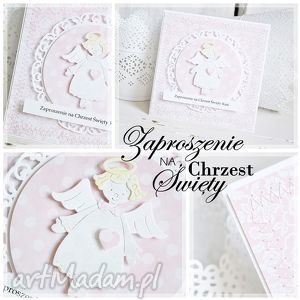 handmade zaproszenie zaproszenie na chrzest święty