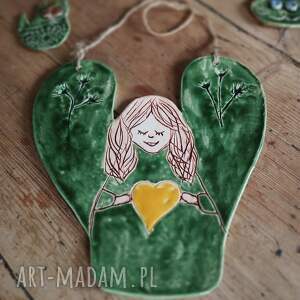 Anielica - ceramika anioł, prezent dla niej, boże narodzenie, ceramiczny, ozdoba ściany