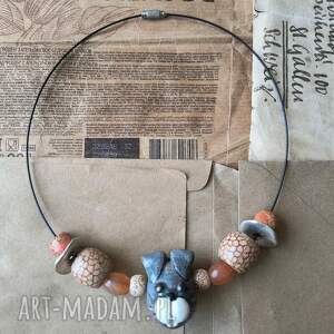 naszyjnik z zajączkiem (ceramika zając)