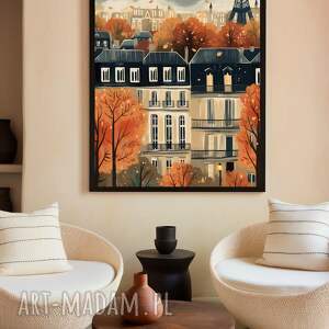 plakat jesień w paryżu - format 61x91 cm do salonu