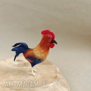 dekoracje wielkanocne kogut filcowana figurka - rustykalna dekoracja, wiejski