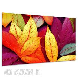 Obraz jesienne liście 120x80 cm - nowoczesny loft