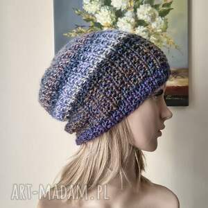 Prezent RĘCZNIE NA DRUTACH - Noc polarna - miła, ciepła czapka