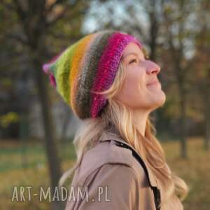czapka kureyon na drutach, prezent, walentynki