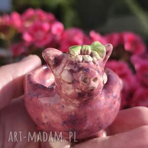 Ceramiczna świnka na biżuterię - ręcznie robiona miseczka