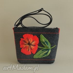 handmade na ramię mała torebka z kwiatem