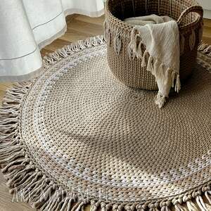 sznurkowy zestaw, dywanik ze sznurka, przechowywanie, dodatki kosz