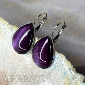 Kolczyki w odcieniu perłowego fioletu na biglach Parla e14/13