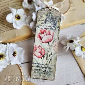 Zakładka kwiatowa decoupage, kwiaty, wiosna, motyl