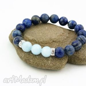 handmade bransoletka lapis lazuli z jadeitem