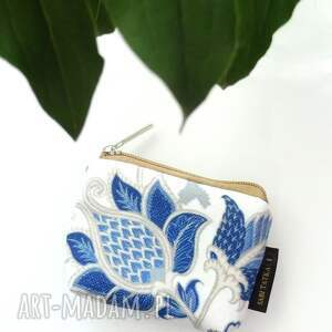 portfel etui na karty orientalne kwiaty, mini saszetka