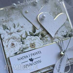 kartka w pudełku z kopertą ślub, życzenia, personalizacja