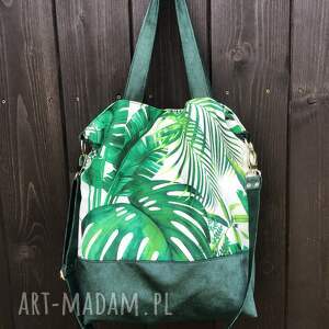 handmade na ramię torba hobo XXL - print dżungla