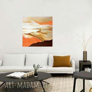 zatoka, abstrakcyjny krajobraz minimalistyczny, obraz malowany na płótnie
