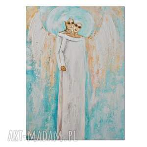 anioły dwa, obraz na zamówienie z aniołami