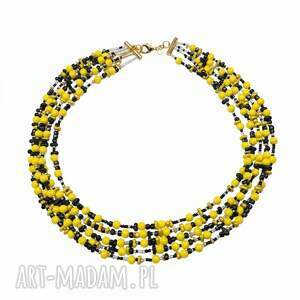 Wielowarstwowy Naszyjnik Boho - Słoneczna Energia w Czarnym