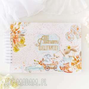 ręcznie zrobione scrapbooking albumy album - prezent na chrzest lub roczek