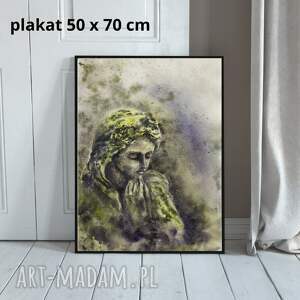 Nostalgia anioła - nastrojowy plakat akwarelowy 50x70 cm