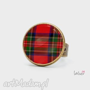 pierścionek szkocka krata, szkocja, etniczne, grafika