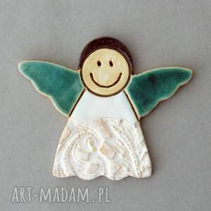 aniołek - magnes ceramiczny podziękowanie, chrzest, komunia, pamiątka