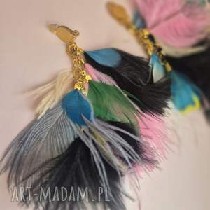 klipsy pióra leciutkie kolorowe fo dam, et, bo fr