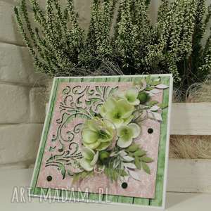 handmade scrapbooking kartki w odcieniach zieleni