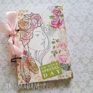 handmade stylowy notes / pamiętnik / różany zapach lata