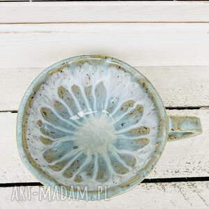 handmade ceramika błękitna filiżanka