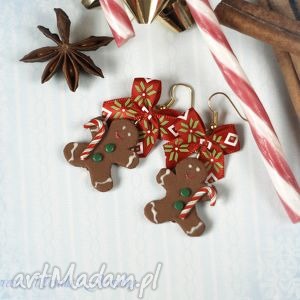 pod choinkę świąteczne kolczyki gingerbread man pierniczki