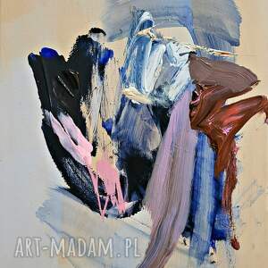 louka blush pink - 50x70cm, obrazy nad łóżko sypialni abstrakcja