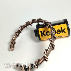 Bransoletka z czystej miedzi oksydowana na rękę