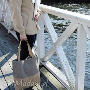 handmade na ramię shopper bag duo