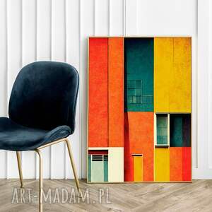 abstrakcja budynki - plakat 40x50 cm sypialni salonu