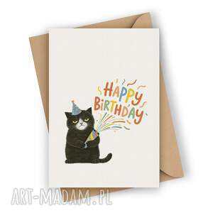 Kartka urodzinowa z kotem Happy Birthday - dla kociary