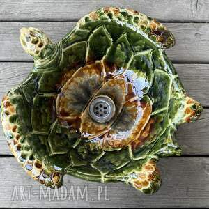 Umywalka Żółw II - ręcznie robiona ceramika nablatowa, prezent handmade