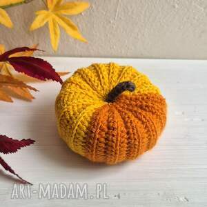 Dynia szydełkowa z bawełnianej włóczki - żółto pomarańczowa