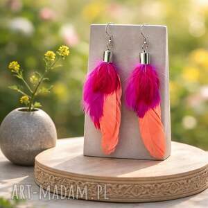 Dlugie kolczyki pióra kol, poer, fa, et, cer, dam