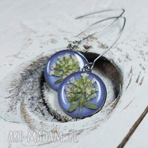 Z SUSZONYMI KWIATAMI ZALANYMI ŻYWICĄ, kolczyki, wiszące