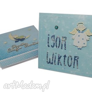 handmade scrapbooking kartki kartka w pudełku na chrzest święty