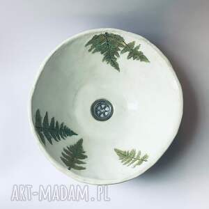 handmade ceramika umywalka ręcznie robiona paprocie