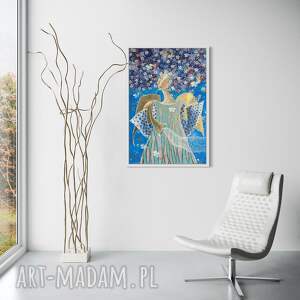 dźwięki lata - giclee, lato, anioł, kwiaty, abstrakcja, wydruk