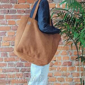 handmade na ramię lazy bag bukka ruda na cały dzień duża torba