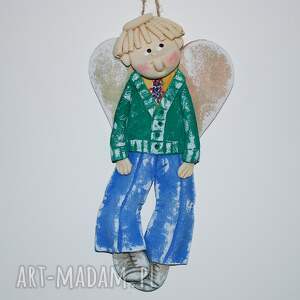 jasiek na imprezie - aniołek z masy solnej, prezent, dekoracja aniołki