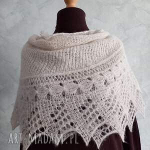 chusta z alpaki i jedwabiu ręcznie robiona na drutach, pomysł