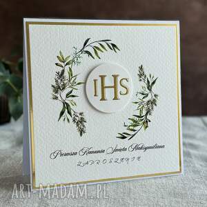 eleganckie zaproszenia komunijne, wzór 4d, pierwsza komunia