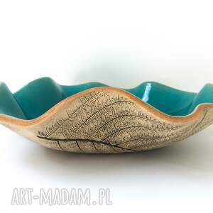handmade ceramika roślinna wywijana misa