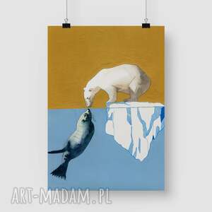 plakaty plakat dekoracyjny A3 "miś i foka"